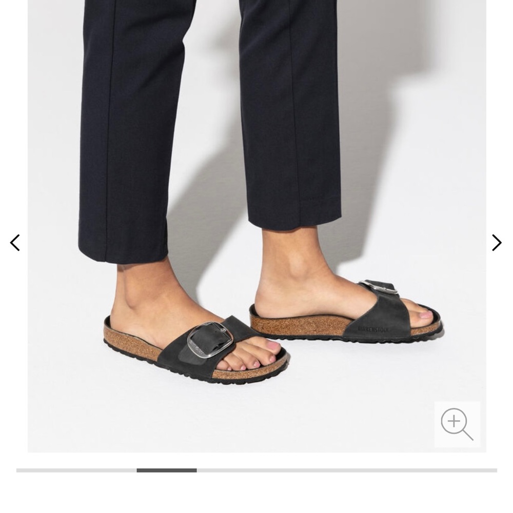 BIRKENSTOCK Big Buckle Madrid Leather Slide Sandals